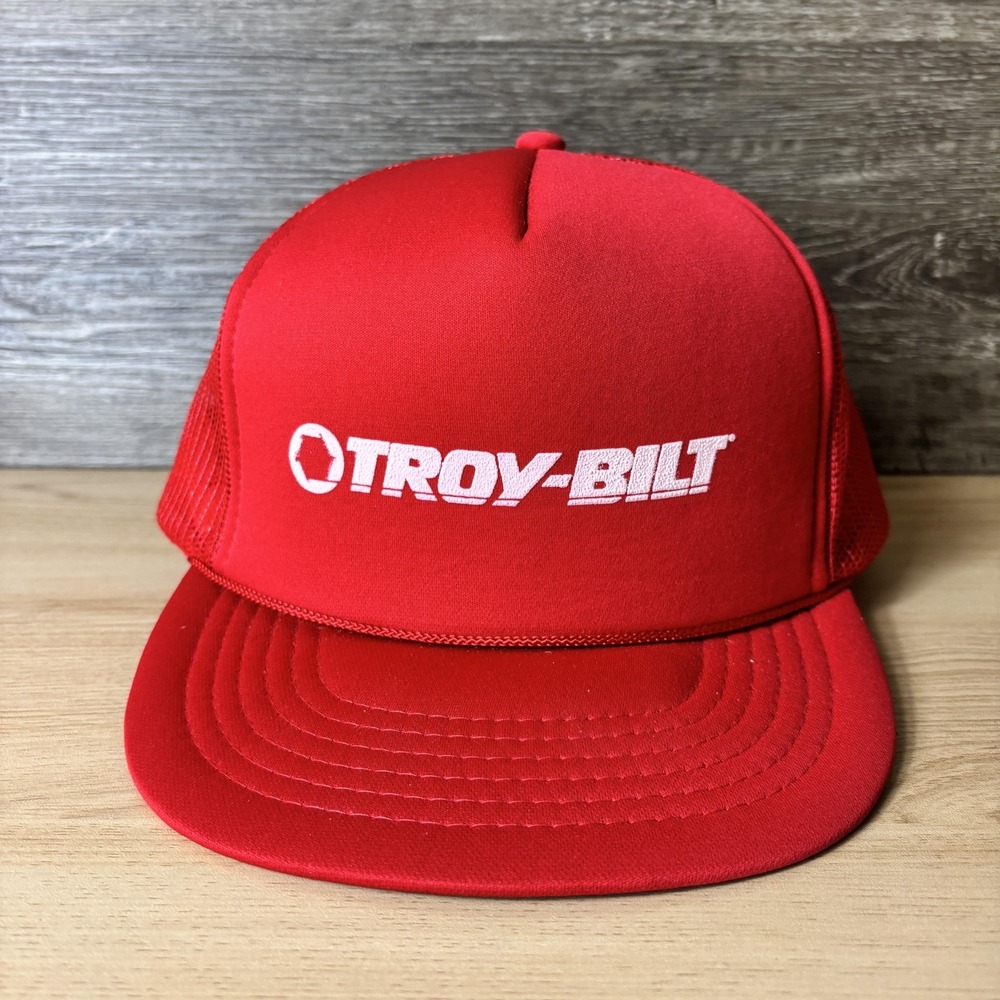 Vintage Troy Bilt Hat Cap Snap Back Mesh Trucker Advertising Promo Mens One Size